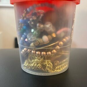 Mini jewelry case full of jewelry